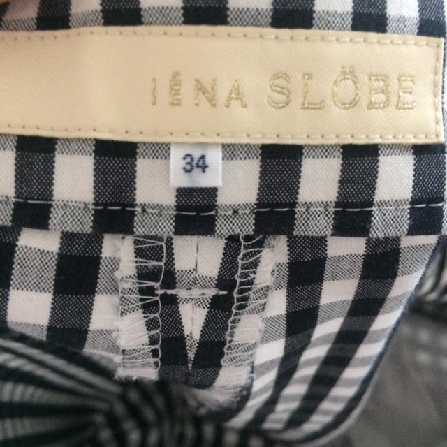 SLOBE IENA(スローブイエナ)のIENA SLOBE ギンガムチェック 黒×白 夏パンツ レディースのパンツ(クロップドパンツ)の商品写真