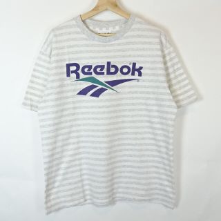 リーボック(Reebok)の★ラブミー様専用★ 90's REEBOK ボーダーTシャツ USA 白・灰(Tシャツ/カットソー(半袖/袖なし))