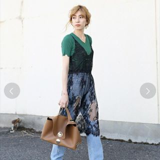 ザラ(ZARA)のSelect moca レースキャミワンピース(ひざ丈ワンピース)