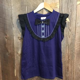 ランバンオンブルー(LANVIN en Bleu)の【hine様専用】LANVIN en Bleu 38 ビジューリボン フリル T(シャツ/ブラウス(半袖/袖なし))