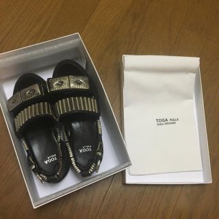 トーガ(TOGA)のTOGA PULLA メタルスニーカーサンダル 36 ブラック(サンダル)