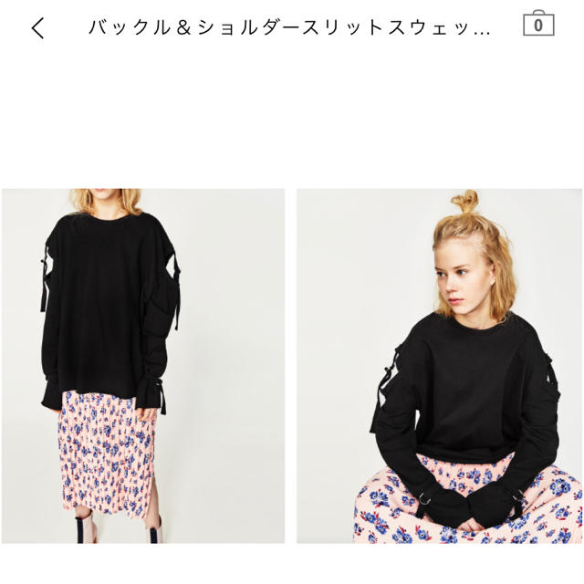 ZARA(ザラ)のバックル&ショルダー スウェット レディースのトップス(トレーナー/スウェット)の商品写真