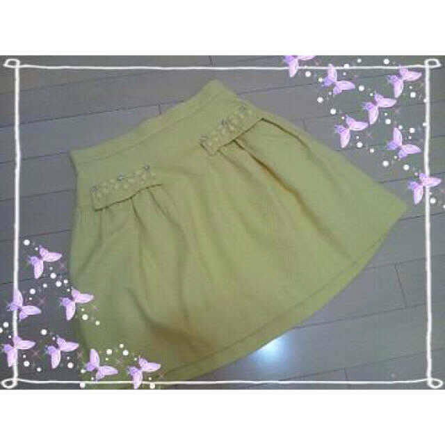 Rirandture(リランドチュール)の♡リランドチュール♡ ポケット ビジュー イエロースカート  レディースのスカート(ミニスカート)の商品写真