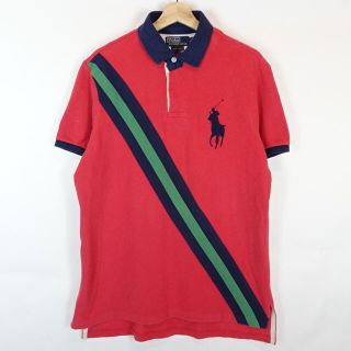 ポロラルフローレン(POLO RALPH LAUREN)のPolo ラルフローレン ラガーシャツ ビッグポニー 斜めライン L オレンジ(ポロシャツ)