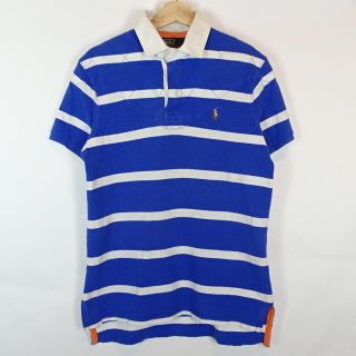 ポロラルフローレン(POLO RALPH LAUREN)のPolo ラルフローレン ラガーシャツ 青 ボーダー M(ポロシャツ)