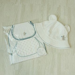 アフタヌーンティー(AfternoonTea)の美品 くまさん帽子(46cm)と汗取りガーゼ🐻(帽子)