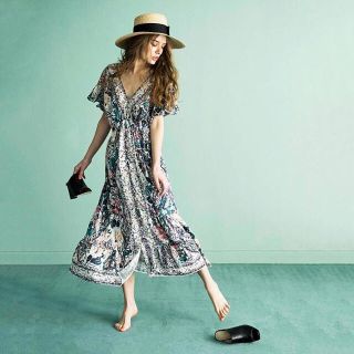 エイミーイストワール(eimy istoire)のeimy istoire❤️vintage scarf long dress(ロングワンピース/マキシワンピース)