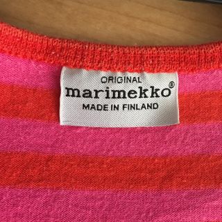 マリメッコ(marimekko)のマリメッコ ワンピース  ピンク✖︎オレンジ(ミニワンピース)