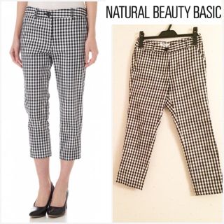 ナチュラルビューティーベーシック(NATURAL BEAUTY BASIC)の新品 NBB ギンガムクロップドパンツ(クロップドパンツ)