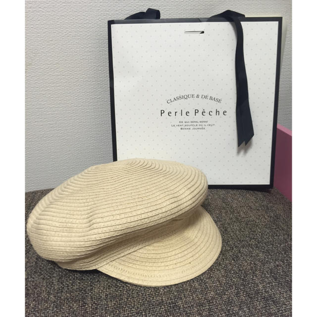 Perle Peche(ペルルペッシュ)のyuu様ご専用‼︎未使用タグ付ペーパーキャスケット ペルルペッシュ レディースの帽子(キャスケット)の商品写真