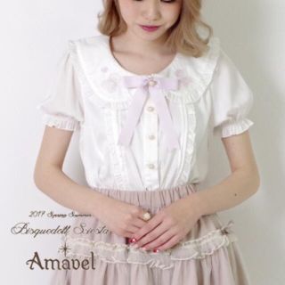 アマベル(Amavel)のシエスタハートベア刺繍入り　くま耳付ブラウス(シャツ/ブラウス(半袖/袖なし))