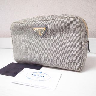 プラダ(PRADA)の正規品♡最安値♡プラダ ポーチ デニム グレー カナパトート バッグ 財布 小物(ポーチ)