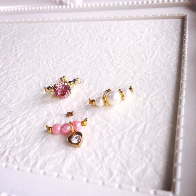 Sweet♡Pink❤︎トゥリングset ハンドメイドのアクセサリー(リング)の商品写真