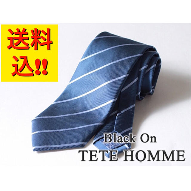 TETE HOMME(テットオム)の【新品/新作】ブラック オン テットオム【日本製】シルク絹100％ ネクタイ メンズのファッション小物(ネクタイ)の商品写真