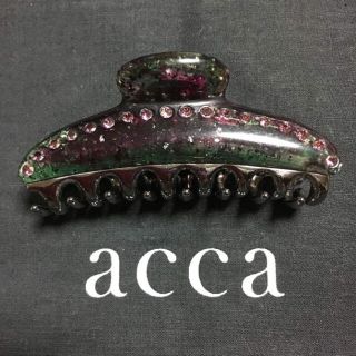 アッカ(acca)のacca♡ティアラクイーン♡中クリップ♡クリアピンク×クリアグリーン♡限定カラー(バレッタ/ヘアクリップ)