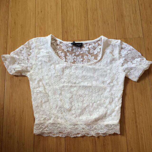 TOPSHOP(トップショップ)のレースショート丈Tシャツ レディースのトップス(Tシャツ(半袖/袖なし))の商品写真