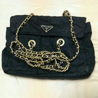 プラダ(PRADA)のプラダ黒キルティングチェーンバッグ(ショルダーバッグ)