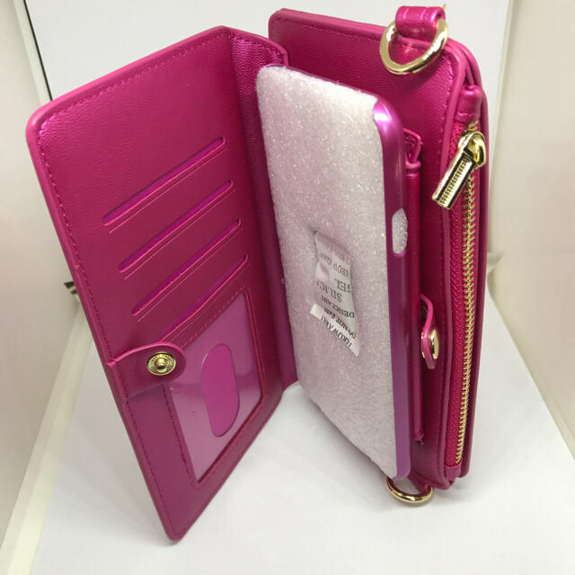 Iphone6 6s ショルダー財布一体 スマホケース 手ブラでデート ピンクの通販 By ココナッツ S Shop ラクマ