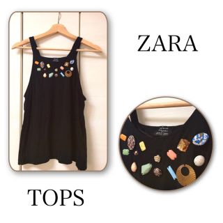 ザラ(ZARA)のZARA♡ビジューTOPS❁﻿(Tシャツ(半袖/袖なし))