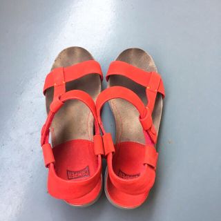 カンペール(CAMPER)のCAMPERスポーツサンダル 赤 23.5cm(サンダル)