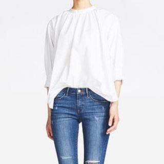 ユニクロ(UNIQLO)のUNIQLO♡エクストラファインコットンギャザーブラウス(シャツ/ブラウス(長袖/七分))