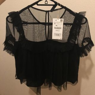 ザラ(ZARA)のZARA チュールトップス シースルーブラウス(シャツ/ブラウス(半袖/袖なし))