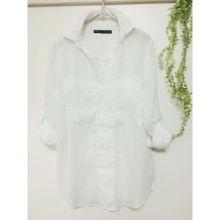 ザラ(ZARA)のZARA  スキッパー白シャツ☆(シャツ/ブラウス(長袖/七分))