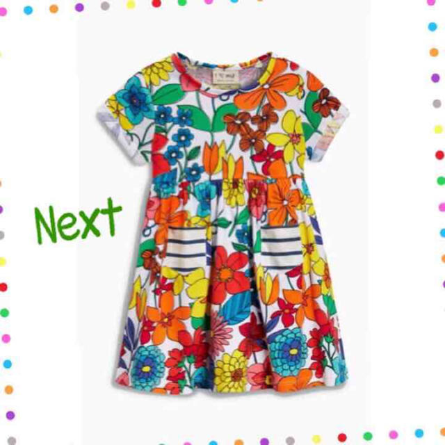 NEXT(ネクスト)の☀︎Next12-18mレトロ花柄ワンピース85cm キッズ/ベビー/マタニティのベビー服(~85cm)(ワンピース)の商品写真