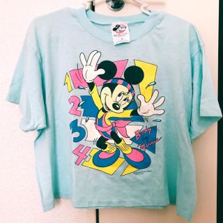 ディズニー(Disney)のミニーマウス ショート丈Tシャツ(Tシャツ(半袖/袖なし))