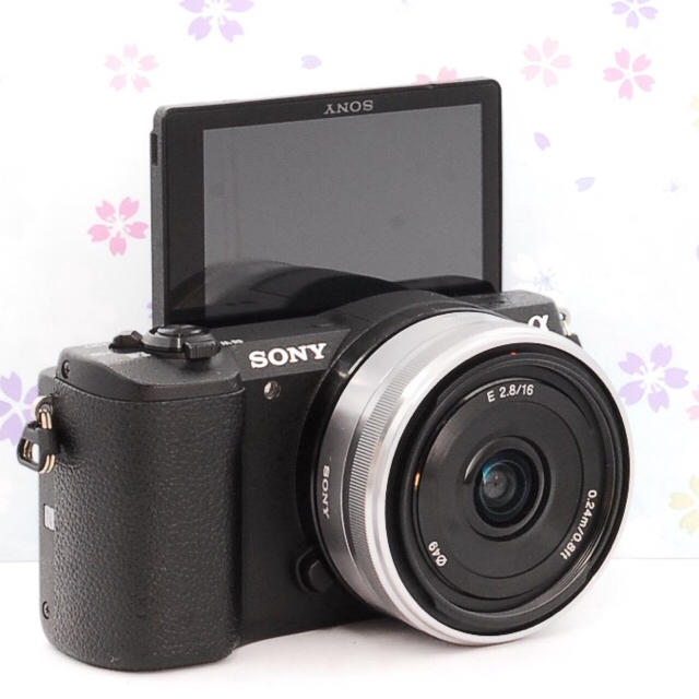 ☆Wi-Fi機能＆自撮り☆単焦点パンケーキレンズ♬SONY α5100大人気の広角レンズ♪