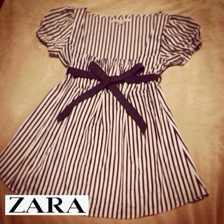ザラ(ZARA)のZARA Basic♡ストライプトップス(カットソー(半袖/袖なし))