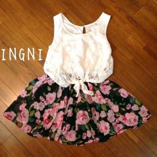 イング(INGNI)のINGNI花柄ワンピース(ミニワンピース)