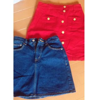 ウィゴー(WEGO)の台形スカート red jeans(ひざ丈スカート)