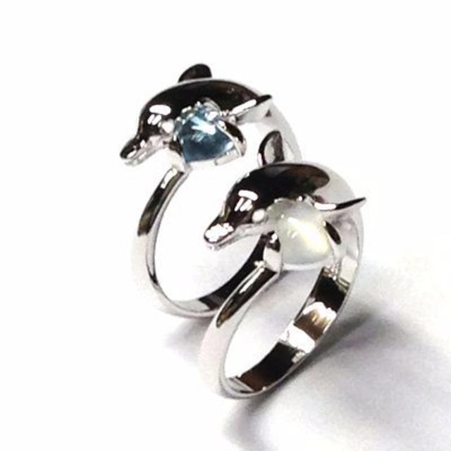 指輪 SILVER925 DOLPHIN イルカ ストーンリング sg◆SR-3 レディースのアクセサリー(リング(指輪))の商品写真