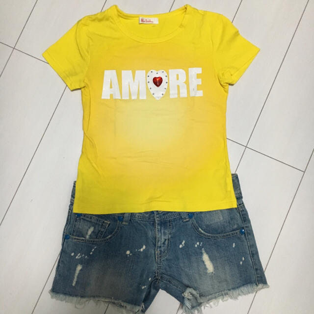 Ra Iride(イリーデ)の【新品未使用】Ra Iride AMORE イエロー Tシャツ♡ レディースのトップス(Tシャツ(半袖/袖なし))の商品写真