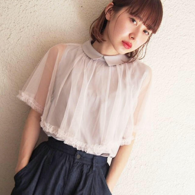 merry jenny(メリージェニー)のチュールフリルブラウス レディースのトップス(シャツ/ブラウス(半袖/袖なし))の商品写真