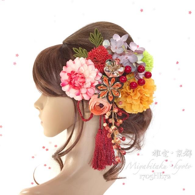 【F1705HE72】つまみ＆フラワー♡ヘッドドレス/髪飾り♡・結婚式・パーディ