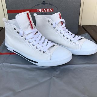 PRADA - PRADA プラダ 本革 ハイカットスニーカー EU8の通販 by