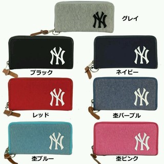 MLB 長財布 ニューヨークヤンキース 杢調 YK-WLT01 ブラック(財布)
