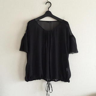 フラジール(FRAGILE)のFragile♡黒色のシルクシャツ(シャツ/ブラウス(半袖/袖なし))