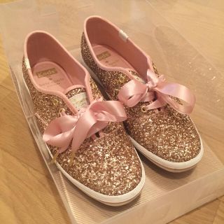 ケイトスペードニューヨーク(kate spade new york)のKeds for Kate Spade グリッタースニーカー ローズゴールド(スニーカー)