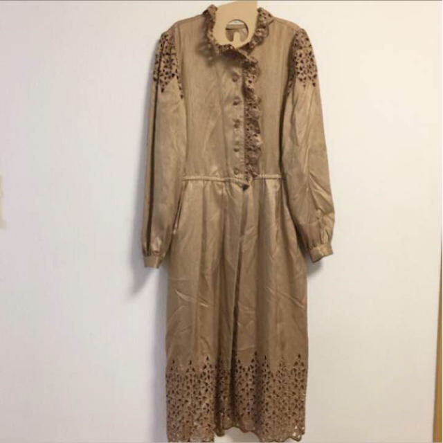 used clothing  メッシュワンピース 花柄 ネイビーワンピース 1