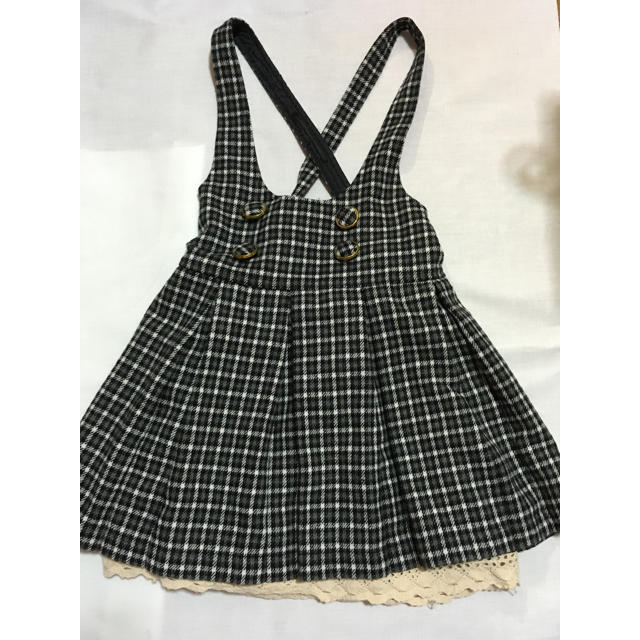 BACK NUMBER(バックナンバー)のKids チュニック チェック スカート レース キッズ/ベビー/マタニティのキッズ服女の子用(90cm~)(ワンピース)の商品写真