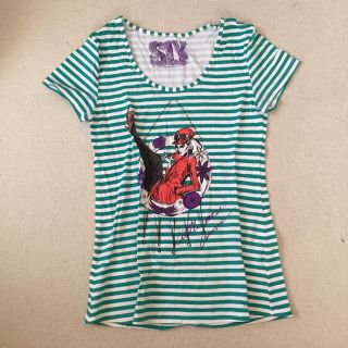 スライ(SLY)のSLY 細ボーダー Tシャツ グリーン 緑 スライ(Tシャツ(半袖/袖なし))