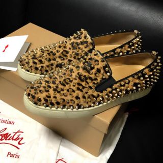 CHRISTIAN LOUBOUTIN スニーカー 豹柄/スタッズ/ラメ/レザー