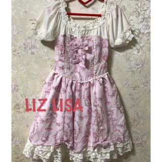 リズリサ(LIZ LISA)のLIZ LISA★店舗限定ワンピース★ローズリース柄★姫ロリ系★甘めsweet(ミニワンピース)