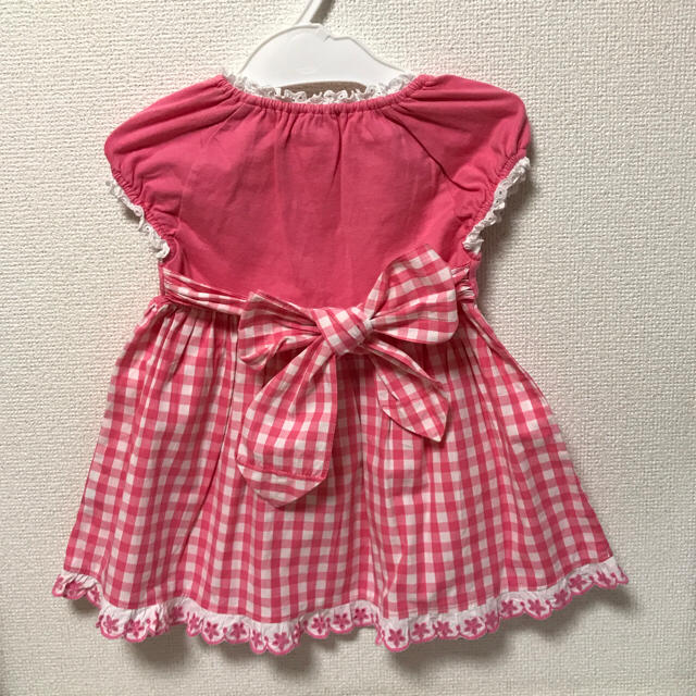 mezzo piano(メゾピアノ)のメゾピアノ♡レースギンガムワンピース♡90 キッズ/ベビー/マタニティのキッズ服女の子用(90cm~)(ワンピース)の商品写真