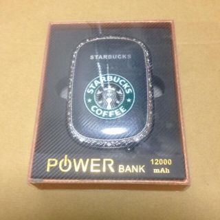 スターバックスコーヒー(Starbucks Coffee)の★スタバ好き注目(#^.^#)スマホ充電器12000mAh★ブラック(^-^)/(バッテリー/充電器)