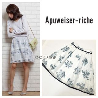 アプワイザーリッシェ(Apuweiser-riche)の16SS フロッキーチェックフラワースカート(ミニスカート)