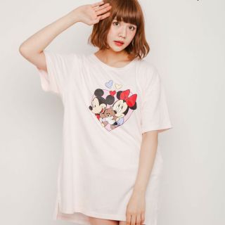 メリージェニー(merry jenny)のmerry jenny HEART MICKEY&MINNIE Tシャツ(Tシャツ(半袖/袖なし))